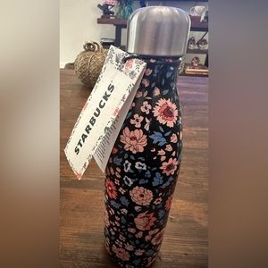 Liberty Fabrics x Starbucks S’Well Bottle Floral Navy Blue Light Blue Pink NWT
